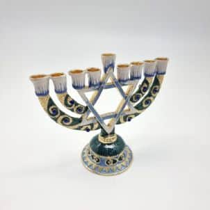 חנוכיית מגן דוד עיטורים-ירוק