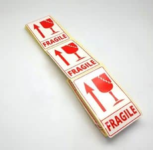 מדבקות "FRAGILE" - (50 יח')