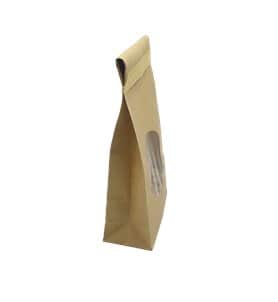 שקית פיצוחים עם חלון- טבעי 12X24.5+6