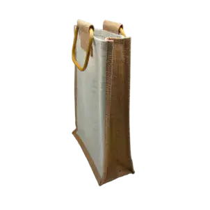 תיק יוטה עם ידיות עץ 24X34+10