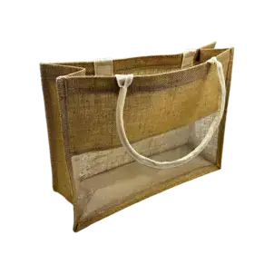 תיק יוטה עם חלון שקוף 42X33+14