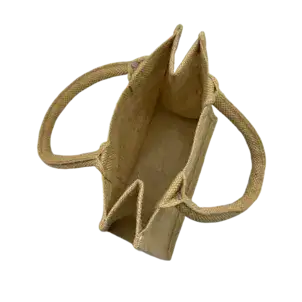 תיק יוטה+ כיס (PVC) 25X20+13