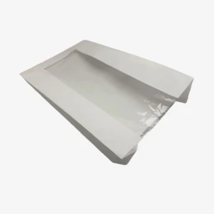 שקיות נייר עם חלון+ כפל צד 21X34.5+9 - לבן