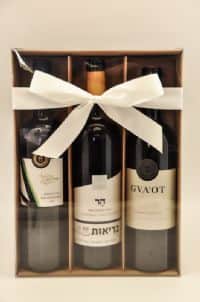 מארז יין שלישיה עם מכסה שקוף
