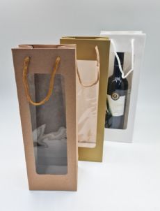 שקית קרטון ליין יחיד עם חלון