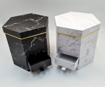 קופסא משושה שיש + מגירה