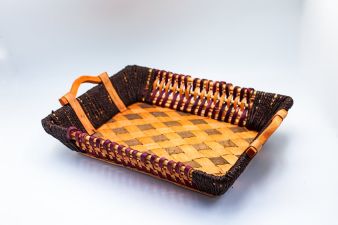 סלסלת קש אצטקית בצבע חום