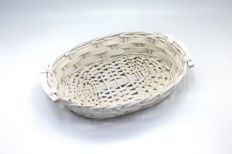 סלסלה אובלית לבנה