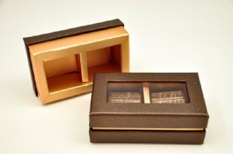 קופסת פרלינים מהודרת זוגי - חום