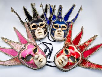 מסכת פנים עם כתר לפורים (מסכה ונציאנית)