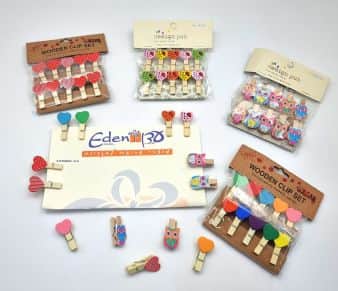 קליפס עץ- צבעוני- 3 חבילות ב-15 ש"ח