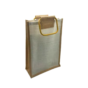 תיק יוטה עם ידיות עץ 24X34+10