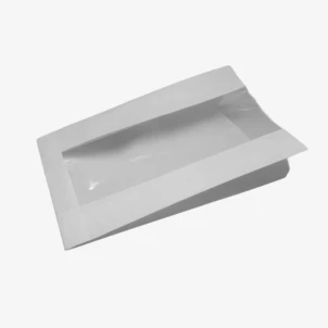 שקיות נייר עם חלון+ כפל צד 21X34.5+9 - לבן