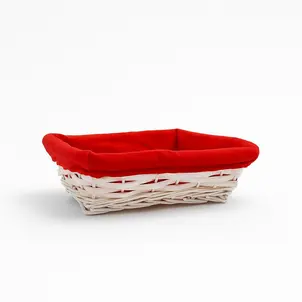 סלסלת קש + בד אדום 34-25+10