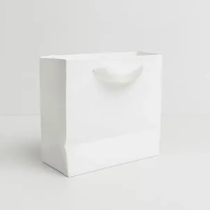 שקית קרטון לבנה +ידית ריבס 20X18+10