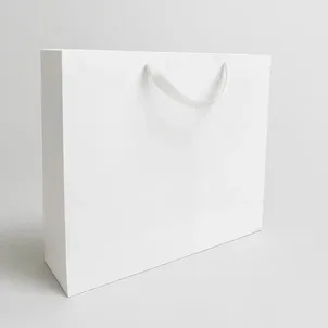 שקית קרטון לבנה +ידית ריבס 42X37+12