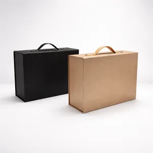 קופסת מזוודה מגנט ליין זוגי \ שלישייה - שחור \ מוקה