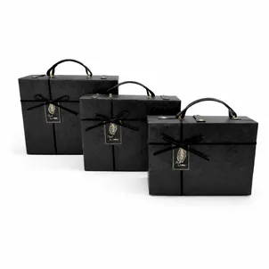 סט שלישיית קופסאות מזוודה - שחור