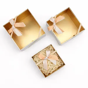 סט שלישיית קופסאות - לבן/זהב + מכסה שקוף